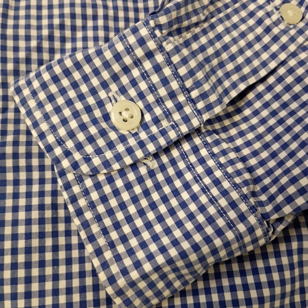 Ralph Lauren Shirt‎ Mens Medium Blue White Gingham Check Classic Fit LS Pony - Picture 9 of 9